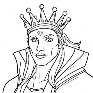 Technoblade with Crown Coloring Page | Technoblade coloring page