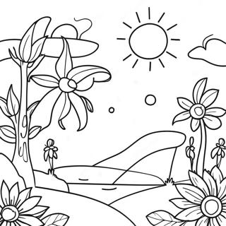 Bright Summer Solstice Celebration Coloring Page | Summer Solstice coloring page