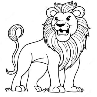 Majestic Lion Roaring Coloring Page | Wild Cat coloring page