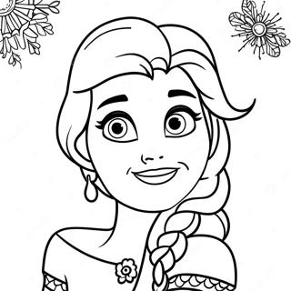 Frozen Happy Birthday Elsa Coloring Page | Frozen Happy Birthday coloring page