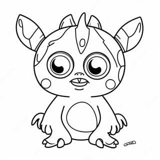 Funny Monster with Big Eyes Coloring Page | Monsters vs Aliens coloring page