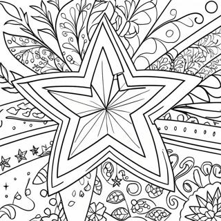 Sparkling Christmas Tree Star Coloring Page | Christmas Tree Star coloring page