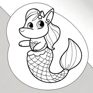 Mermaid Dog with Sparkling Tail Coloring Page | Mermaid Dog coloring page