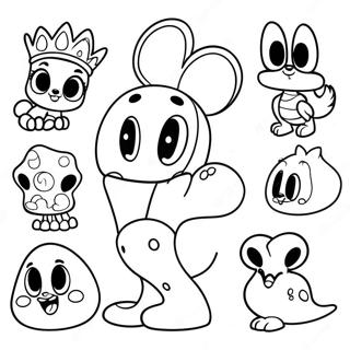 Cute Disney Doorables Characters Coloring Page | Disney Doorables coloring page