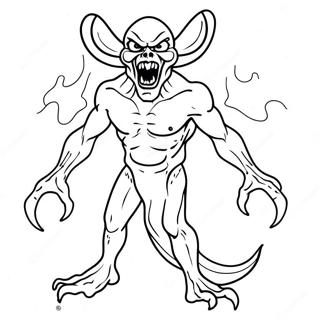 Demonic Horror Creature Coloring Page | Demonic Horror coloring page