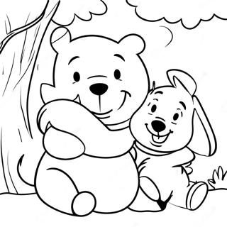 Winnie Puuh mit Freunden Erntedank Ausmalbild | Winnie Puuh Erntedankfest Ausmalbild