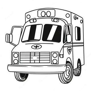 EMT Ambulance Coloring Page | EMT coloring page