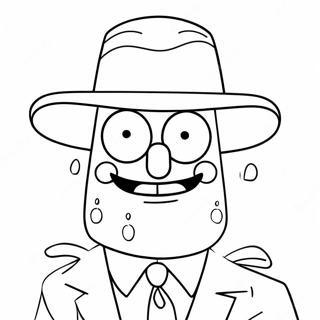 Gangster SpongeBob Coloring Page | Gangster SpongeBob coloring page
