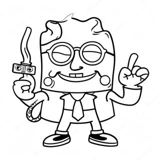 Cool Gangster SpongeBob with Sunglasses Coloring Page | Gangster SpongeBob coloring page
