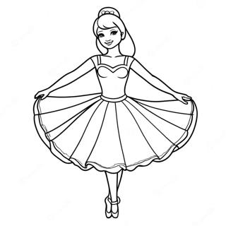 Barbie Ballerina in Graceful Pose Coloring Page | Barbie Ballerina coloring page