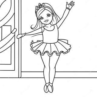 Barbie Ballerina with Sparkly Tutu Coloring Page | Barbie Ballerina coloring page