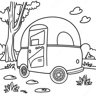 Happy Camper Coloring Page | Happy Camper coloring page