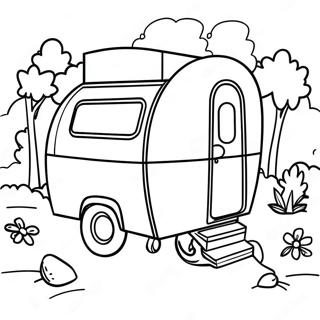 Camping Heureux Coloriages