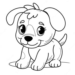 Playful Puppy Coloring Page | Cute Dog coloring page