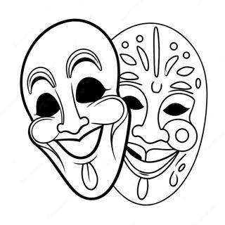 Smile Now Cry Later Mask Coloring Page | Smile Now Cry Later Easy coloring page