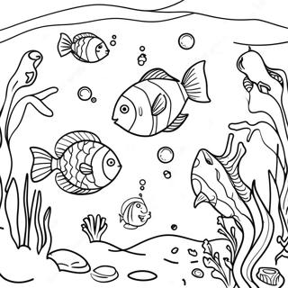 Underwater Ocean Scene Coloring Page | Underwater Ocean coloring page