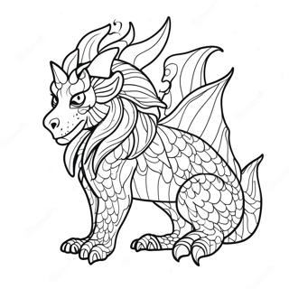 Grayscale Fantasy Creature Coloring Page | Grayscale coloring page