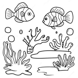Colorful Coral Reef Coloring Page | Underwater Ocean coloring page