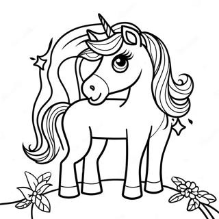 Moody Unicorn Twin Coloring Page | Moody Unicorn Twin coloring page