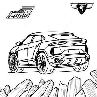 Lamborghini Urus Racing Coloring Page | Lamborghini Urus coloring page