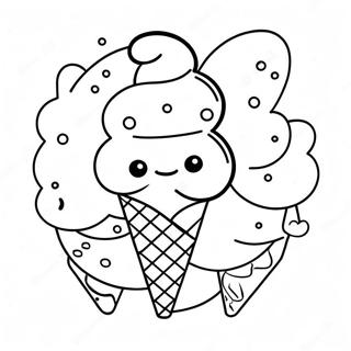 Rainbow Ice Cream Cone Coloring Page | Rainbow Ice Cream coloring page