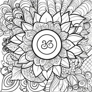 Bohemisk solros mandala färgläggningssida | Bohemisk Solros för Vuxna målarbild