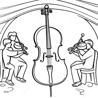 Beautiful Cello in a Concert Coloring Page | Cello coloring page