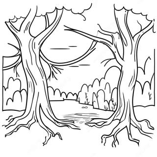 Sleepy Hollow Scenery Coloring Page | Sleepy Hollow coloring page