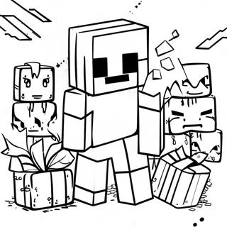 Minecraft Creeper Birthday Party Coloring Page | Minecraft Birthday coloring page