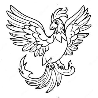 Phoenix Rising from Flames Coloring Page | Phoenix for Adults coloring page