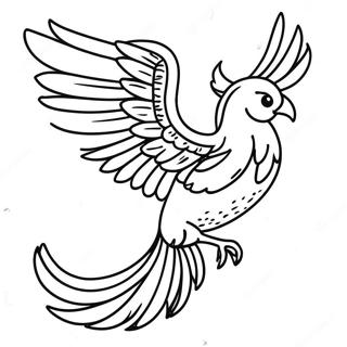 Majestic Phoenix in Flight Coloring Page | Phoenix for Adults coloring page