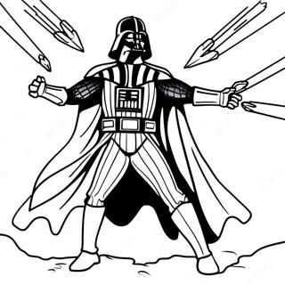 Darth Vader in Battle Coloring Page | Star Wars Logo coloring page