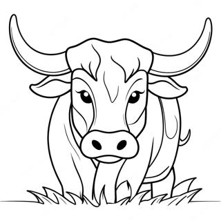 Fierce Texas Longhorn Bull Coloring Page | Texas Longhorn coloring page