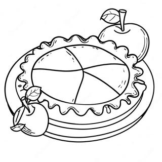 Delicious Apple Pie Coloring Page | Apple Pie coloring page