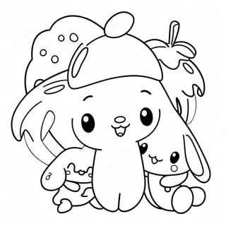 Cinnamoroll with Cute Friends Coloring Page | Cinnamoroll coloring page