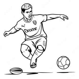 Arsenal Player Kicking the Ball Coloring Page | Arsenal coloring page