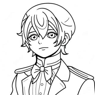 Ciel Phantomhive in Elegant Attire Coloring Page | Black Butler coloring page