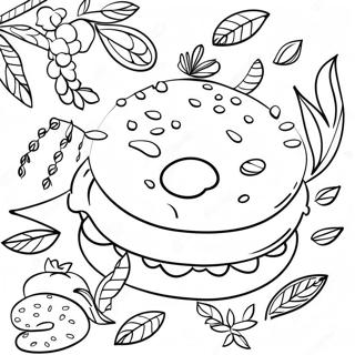 Bagel Coloring Page | Bagel coloring page