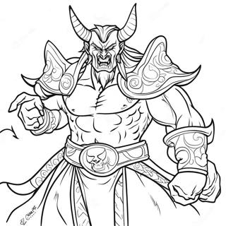 Muzan with Blood Demon Art Coloring Page | Muzan coloring page