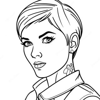 Ruby Rose in Action Coloring Page | RWBY coloring page