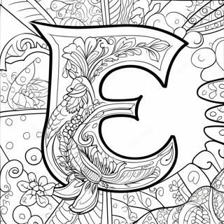 Letter E Coloring Page | Letter E coloring page