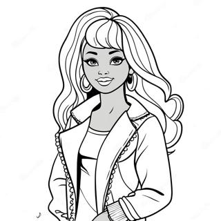 Black Barbie Fashionista Coloring Page | Black Barbie coloring page