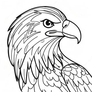 Eagle with Elegant Feathers Coloring Page | Letter E coloring page
