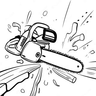 Cool Chainsaw in Action Coloring Page | Chainsaw coloring page