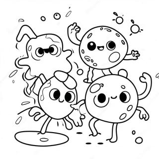 Happy Germs Dancing Coloring Page | Germs Sheet coloring page