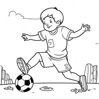 Son Playing Soccer Coloring Page | Son coloring page