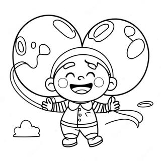 Ragazzo Palloncino Pagine da Colorare