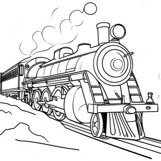 Steam Engine Polar Express Coloring Page | Steam Engine Polar Express coloring page