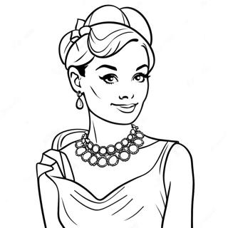 Audrey in Glamorous Outfit Coloring Page | Audrey Descendants coloring page