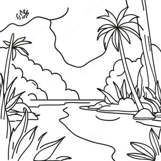 Colorful Panama Jungle Coloring Page | Panama coloring page